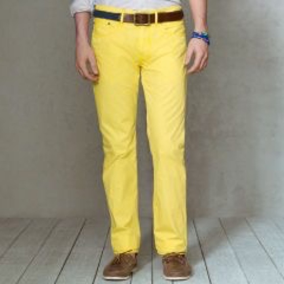 mens yellow chino pants